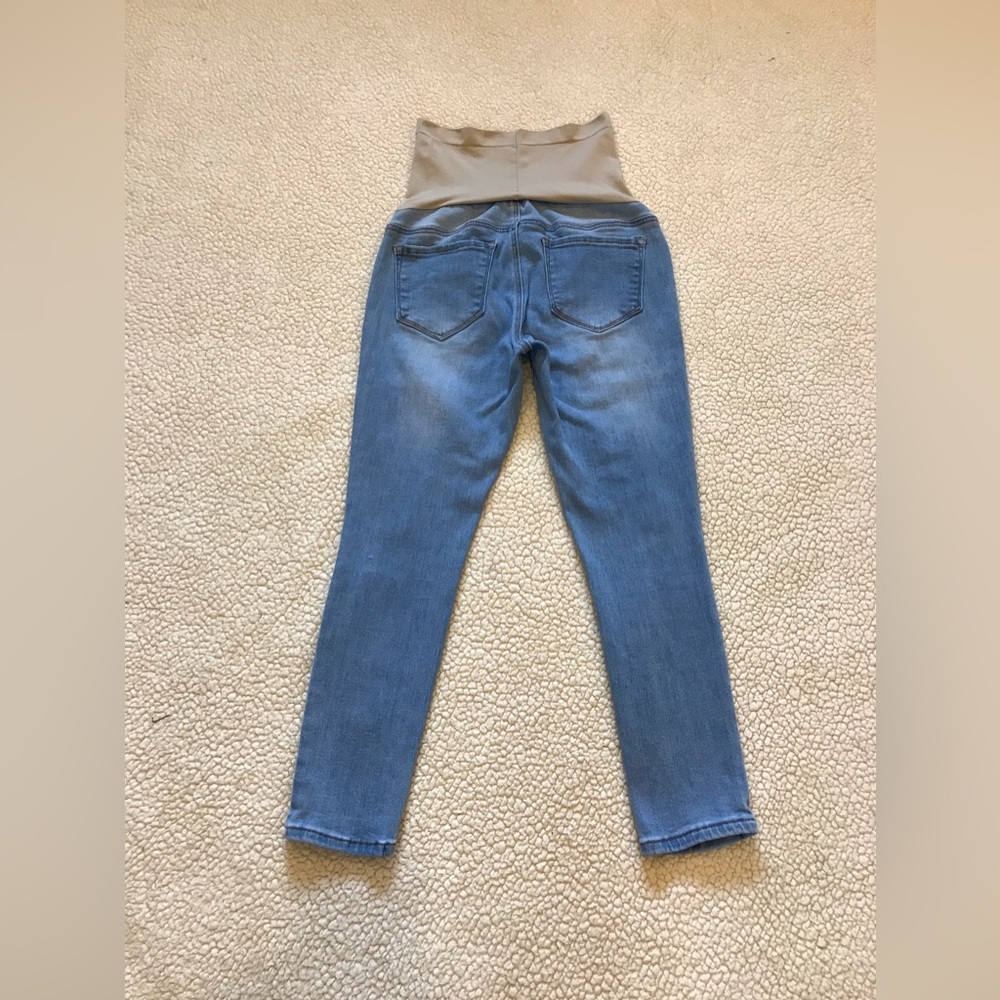 Blue Savvy Maternity Stretch Skinny Crop Jegging Distress Denim Jean Pants Ladie - Picture 8 of 11